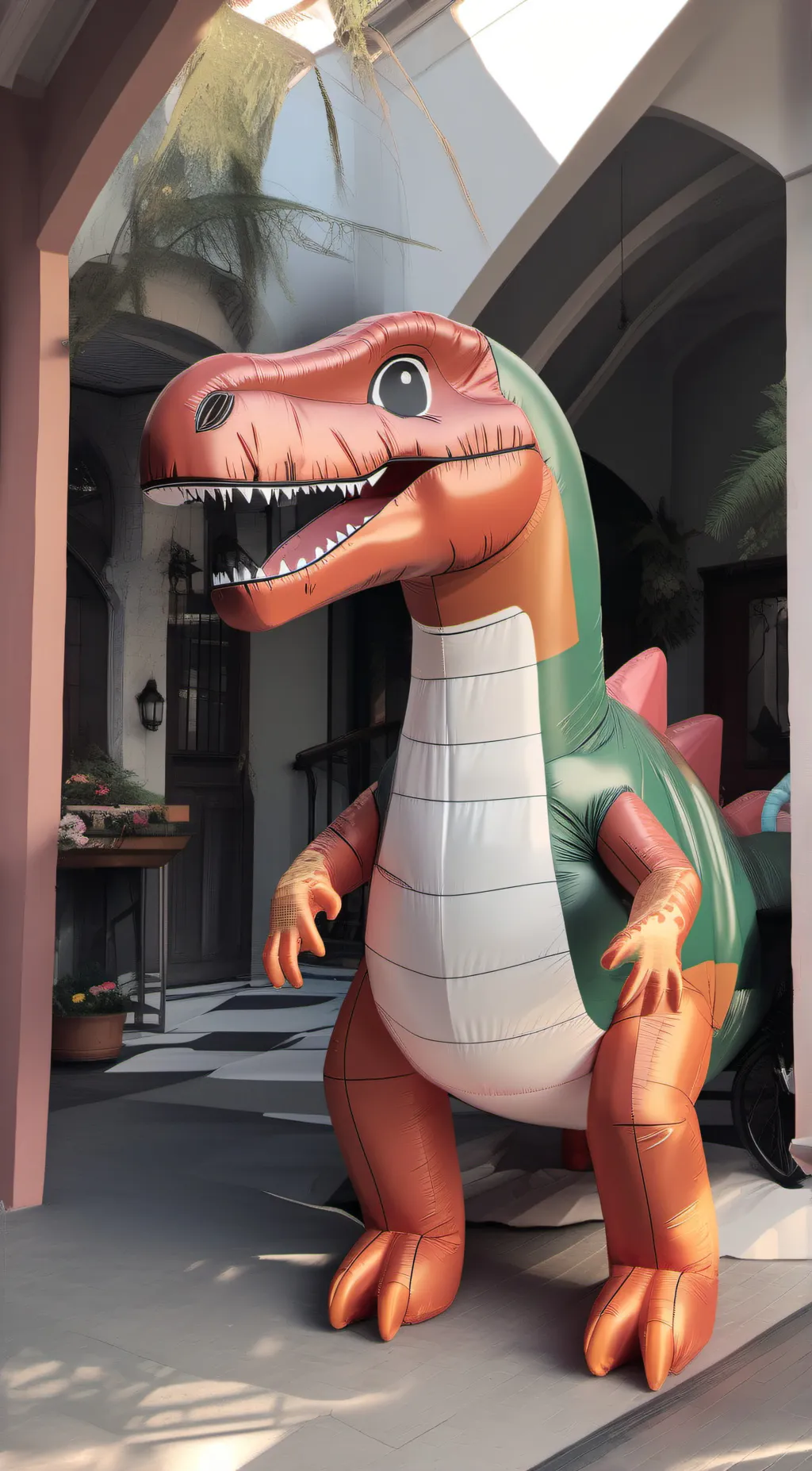 ai character: inflatable rex background