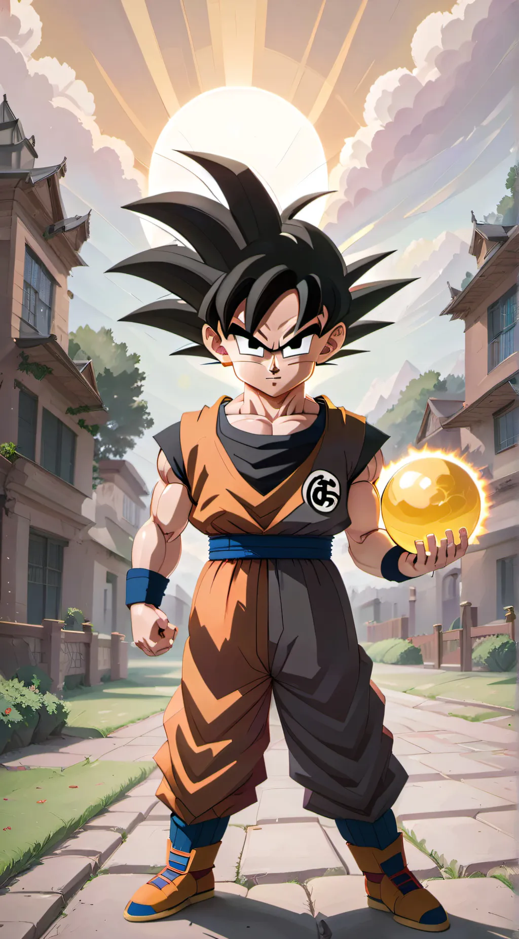 ai character: kid goku black background