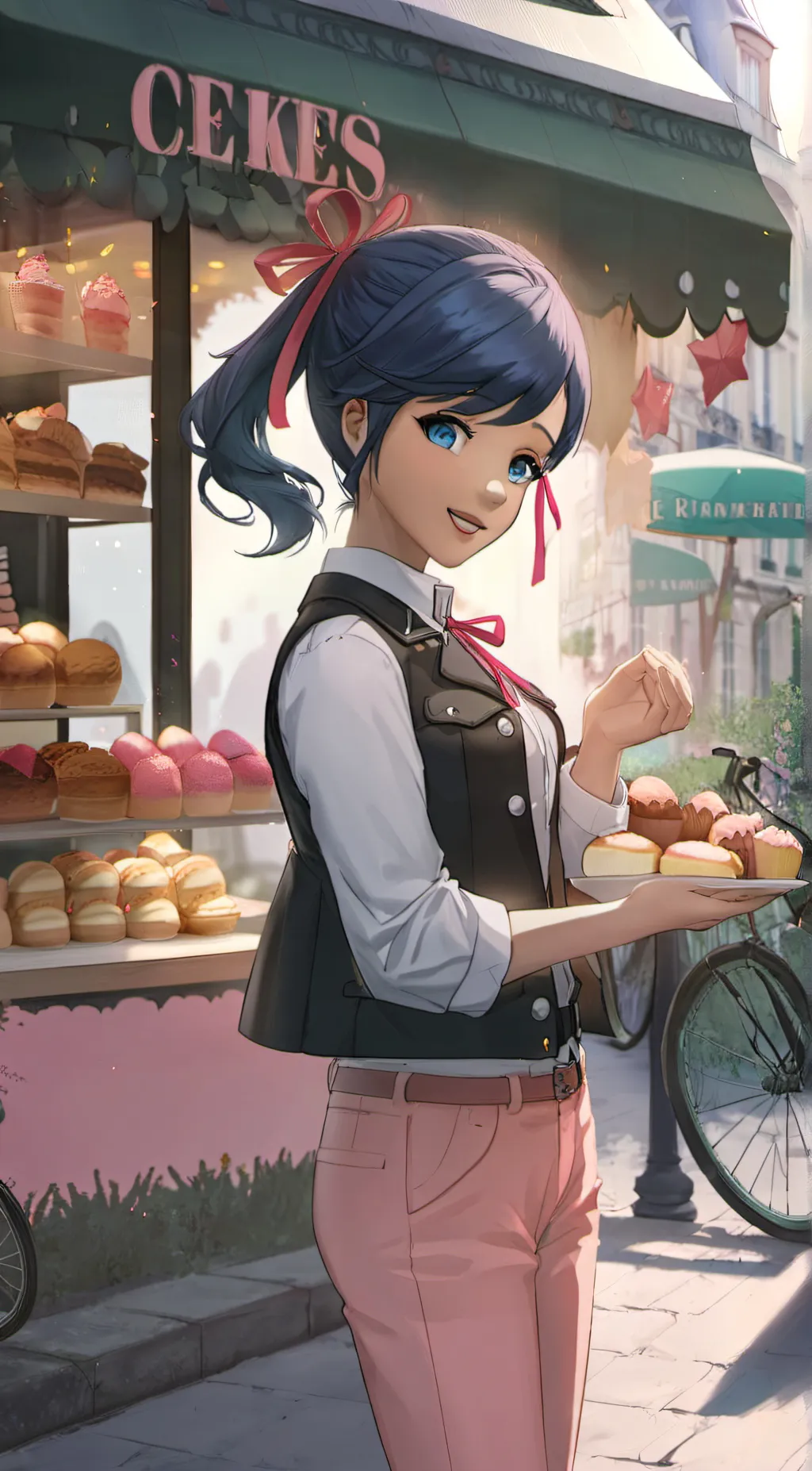 ai character: Marrinette  background