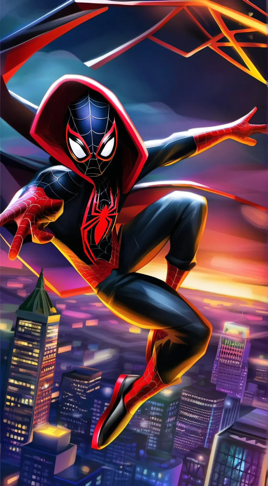 ai character: Miles Morales  background