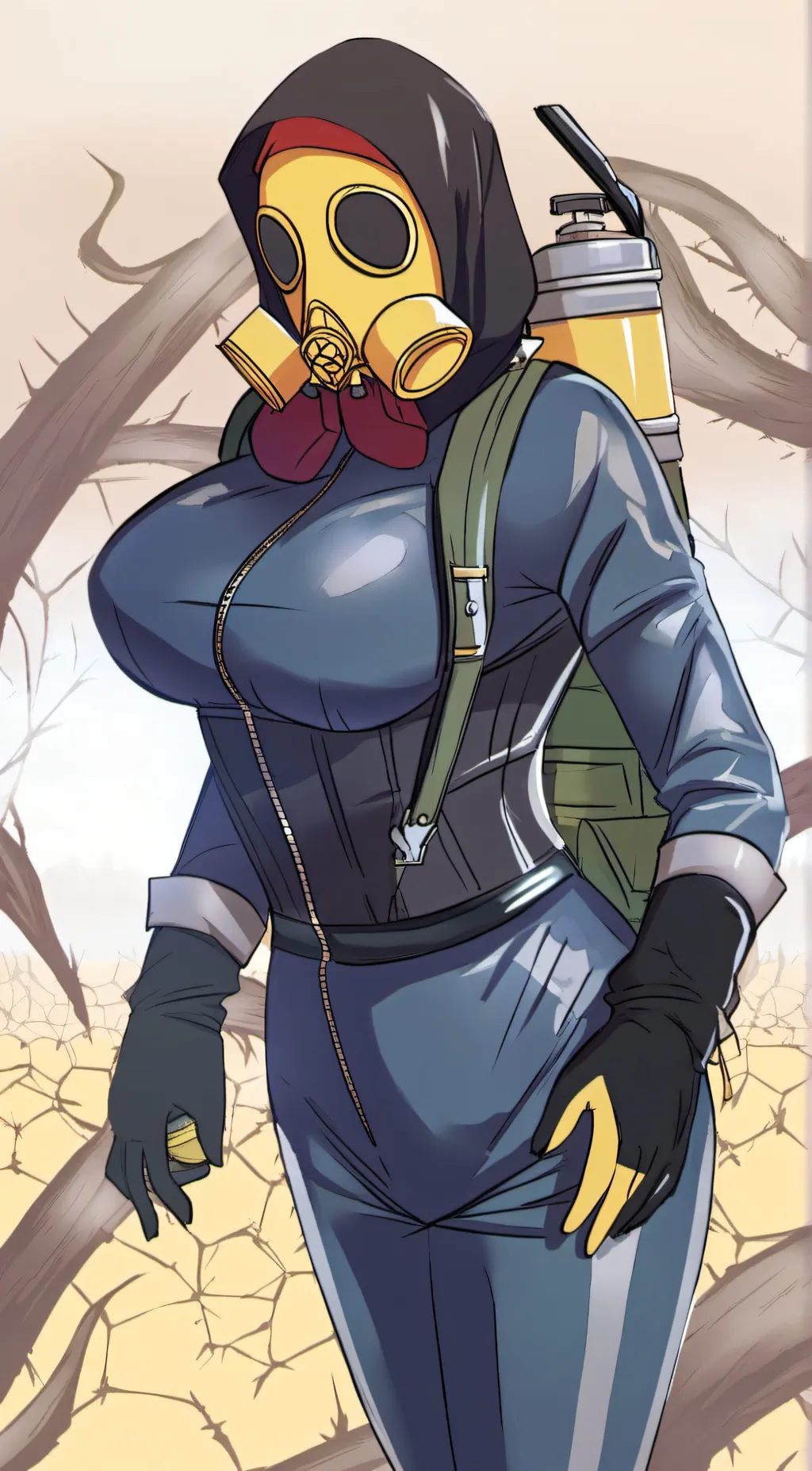 ai character: Femme Pyro (Blu) background
