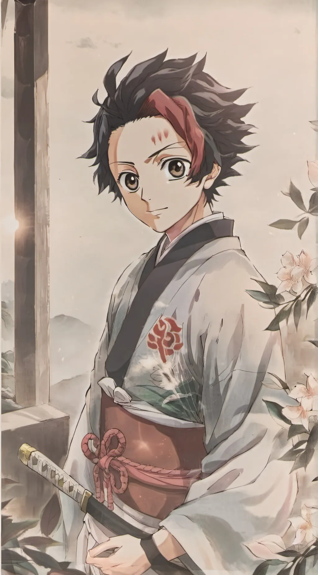 ai character: Tanjiro Kamado background
