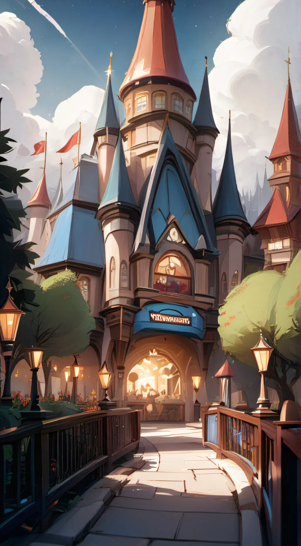 ai character: The theme park background