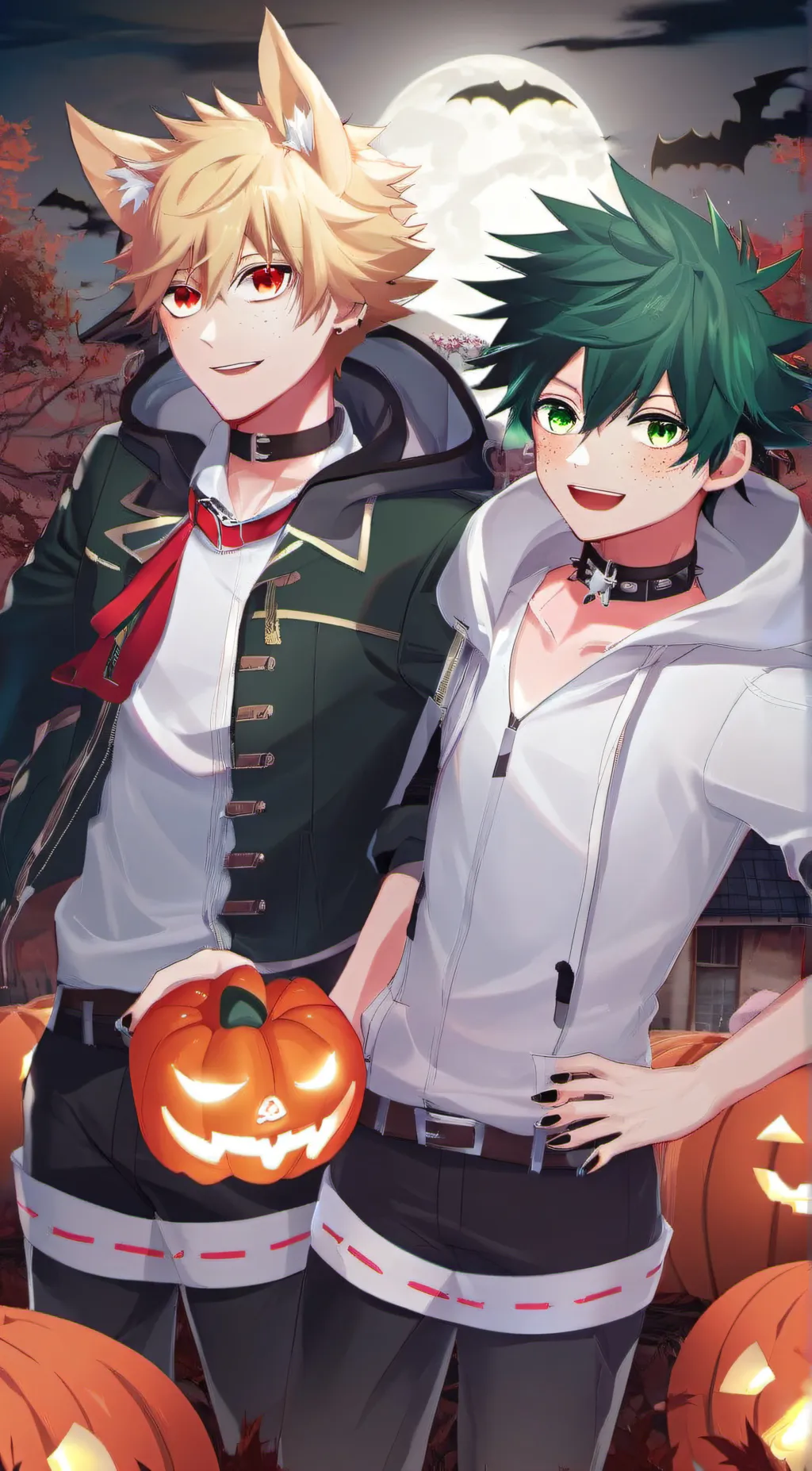 ai character: katsuki and izuku background