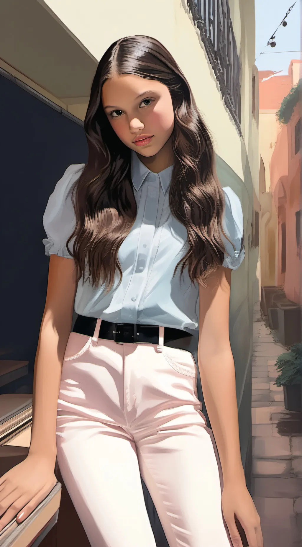 ai character: Olivia rodrigo background