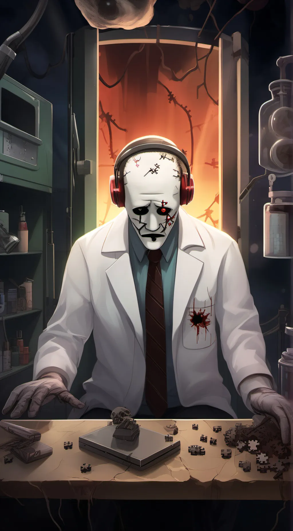 ai character: jigsaw background
