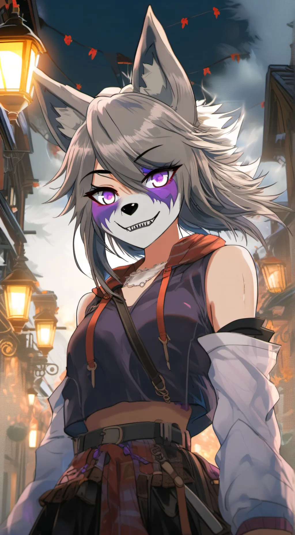 ai character: Violet background