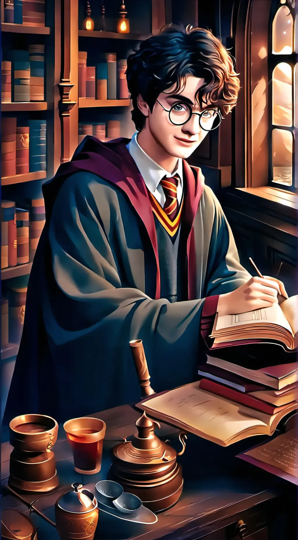 ai character: harry potter background