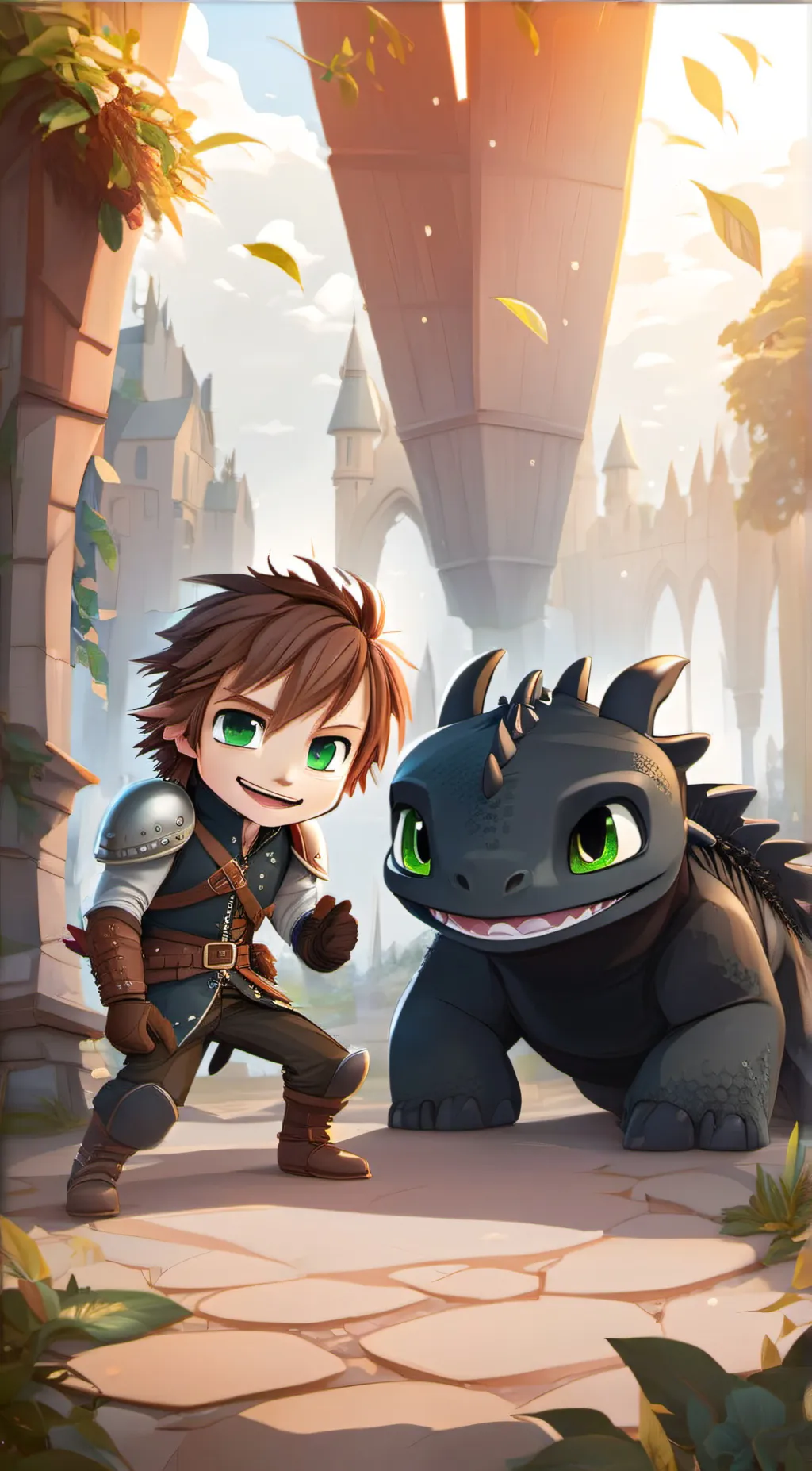 ai character: toothless  background