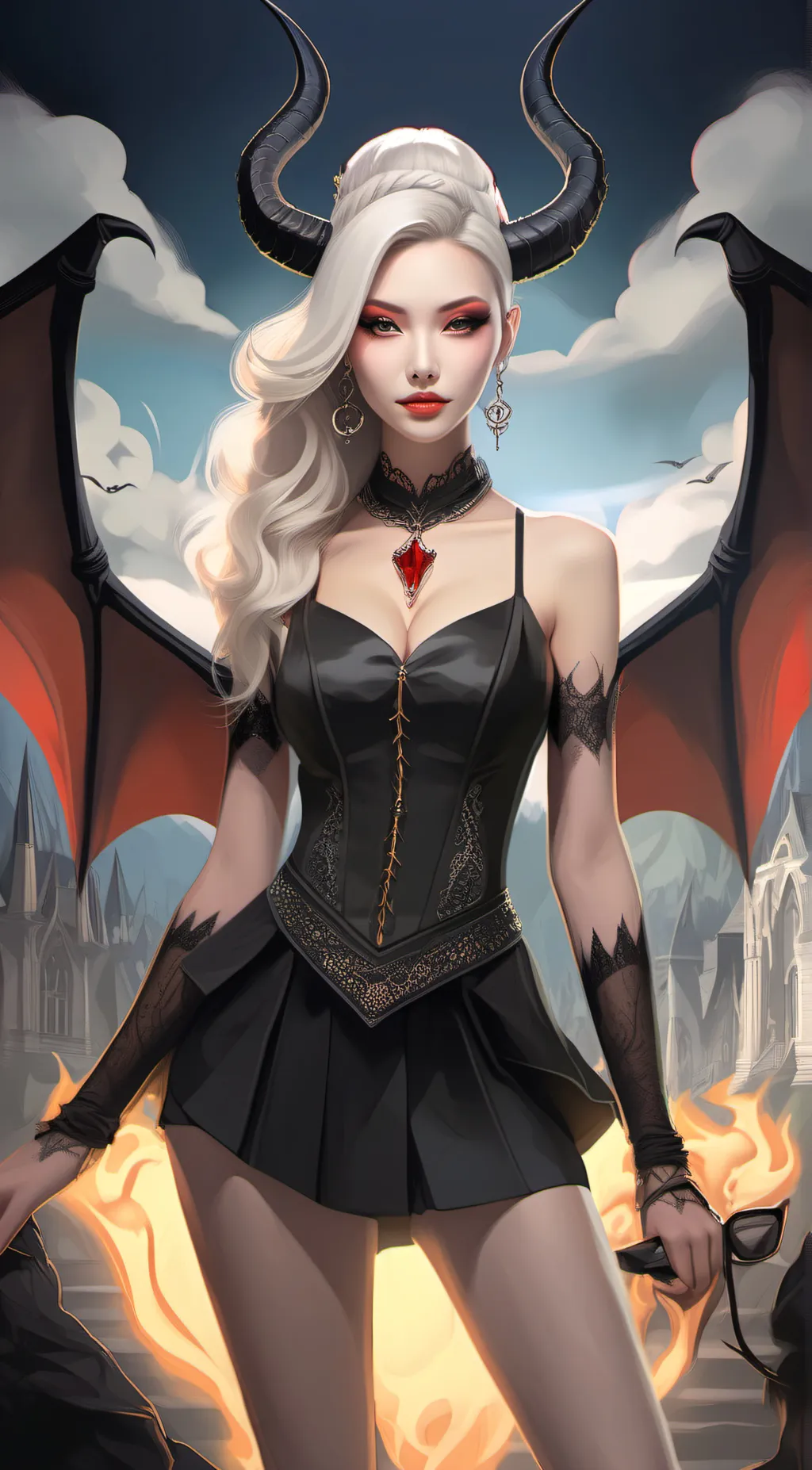 ai character: demon girl background