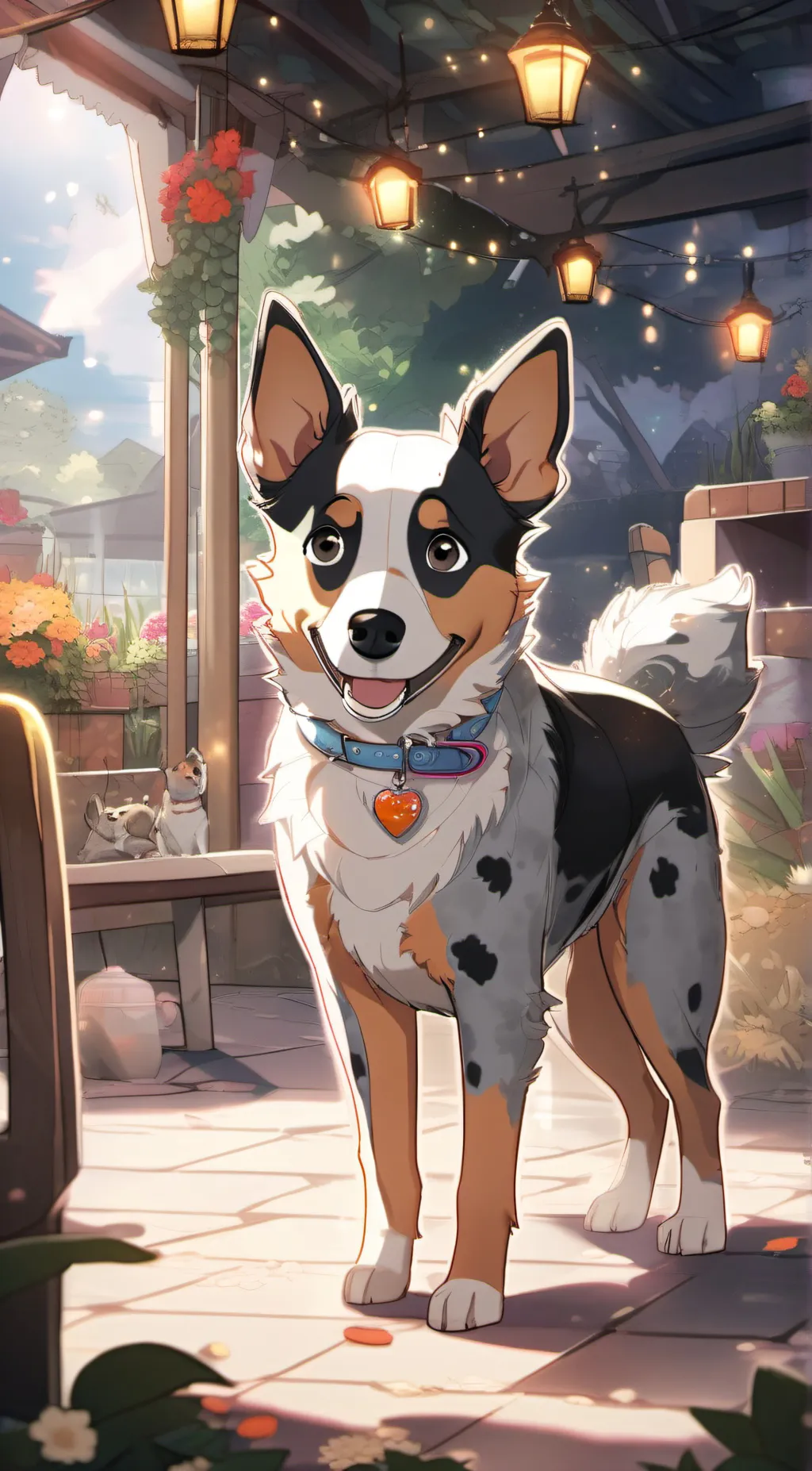 ai character: Bluey  background