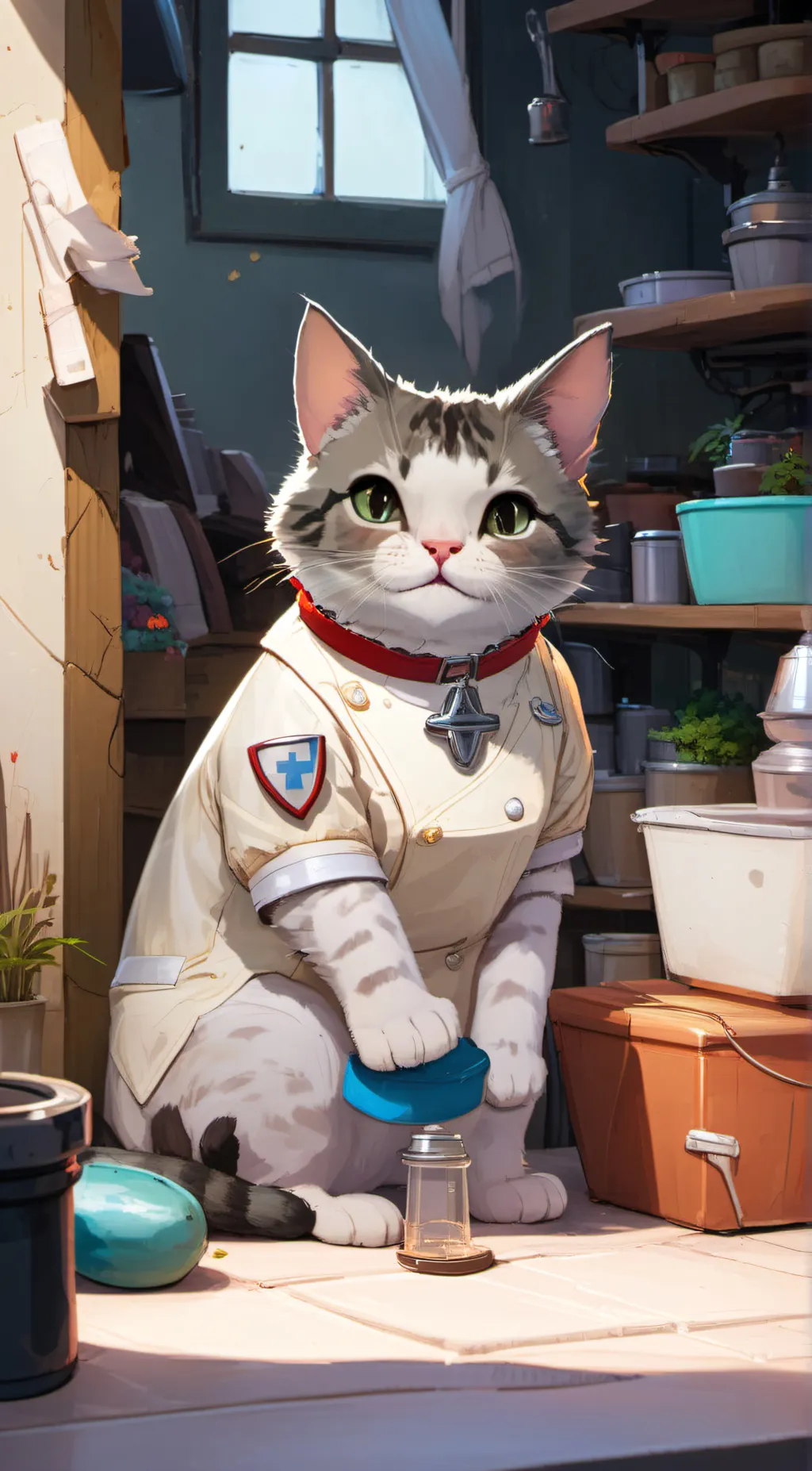 ai character: Silver background