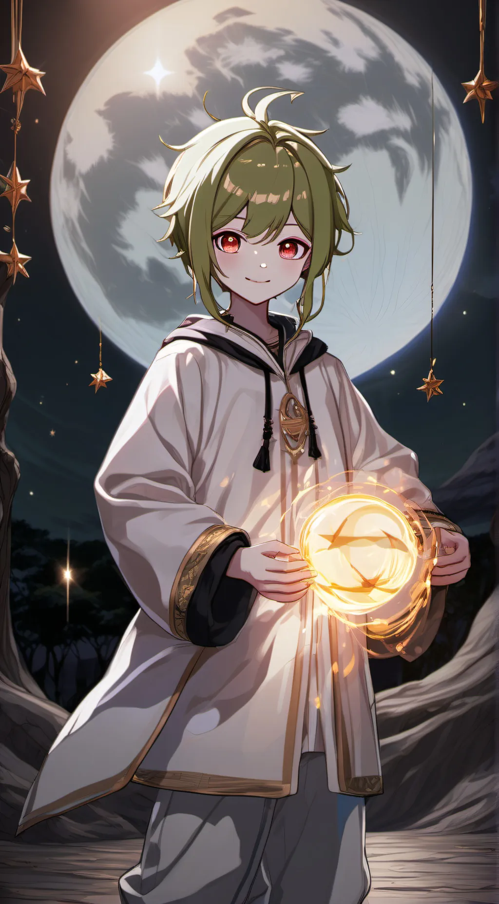 ai character: Sun background