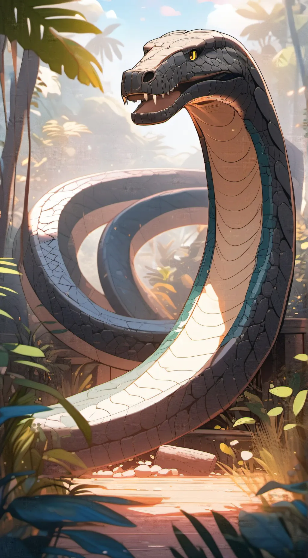 ai character: titanoboa background
