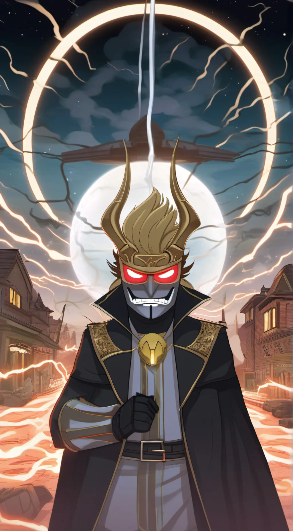 ai character: darkness king  background