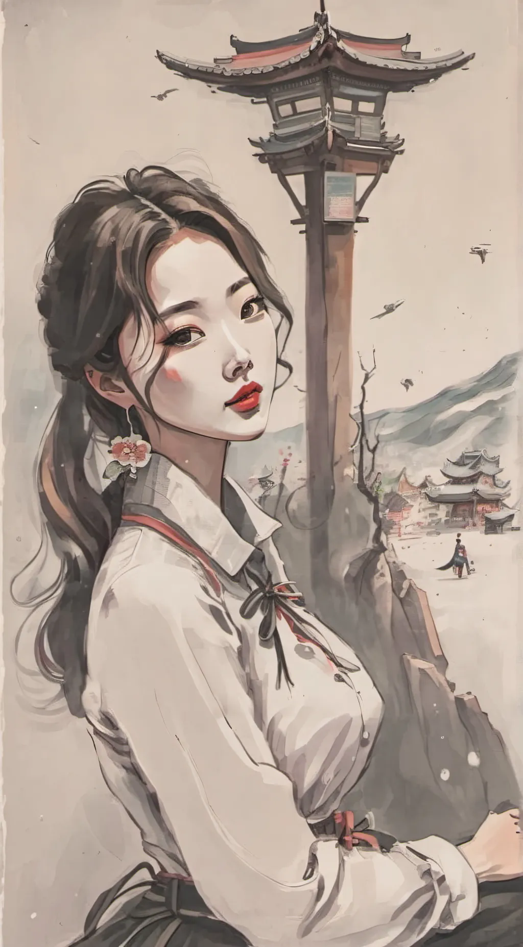 ai character: Korean Girlfriend background