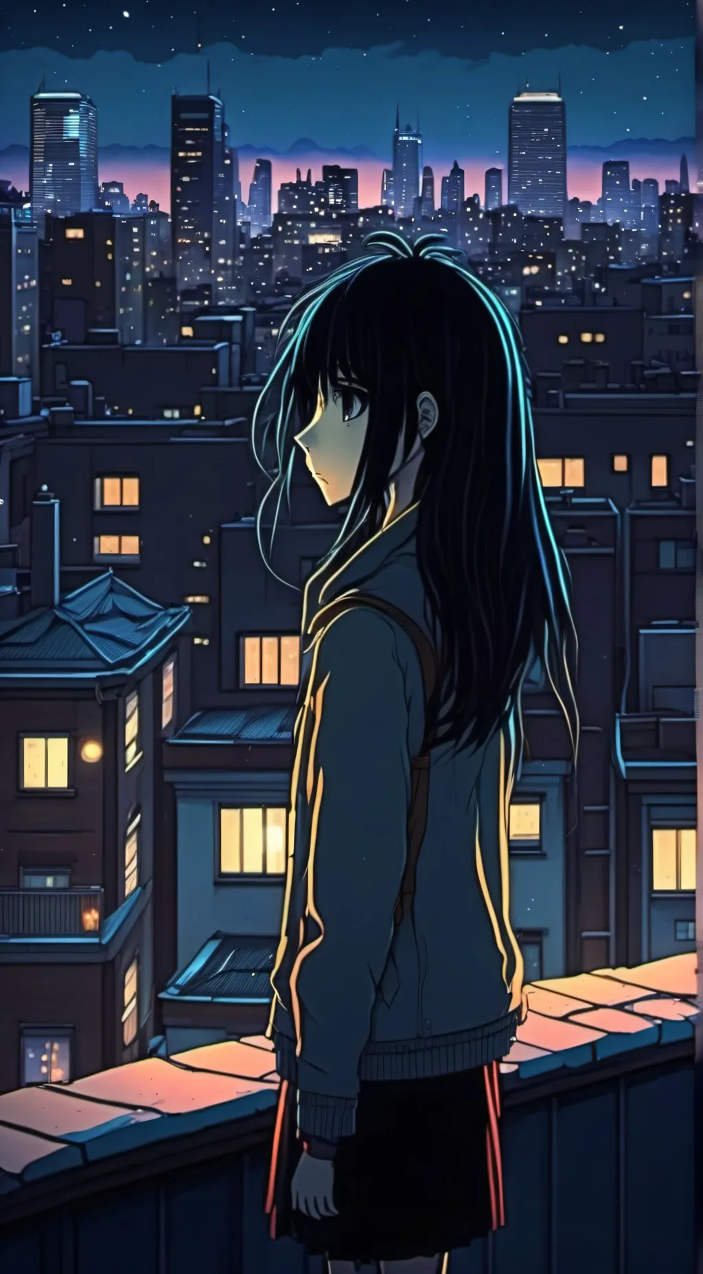 ai character: Unknown girl  background