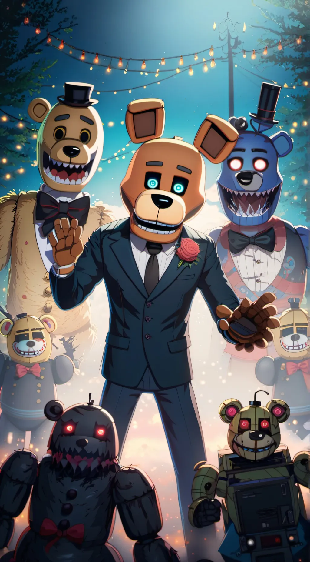 ai character: Freddy Fazbear  background