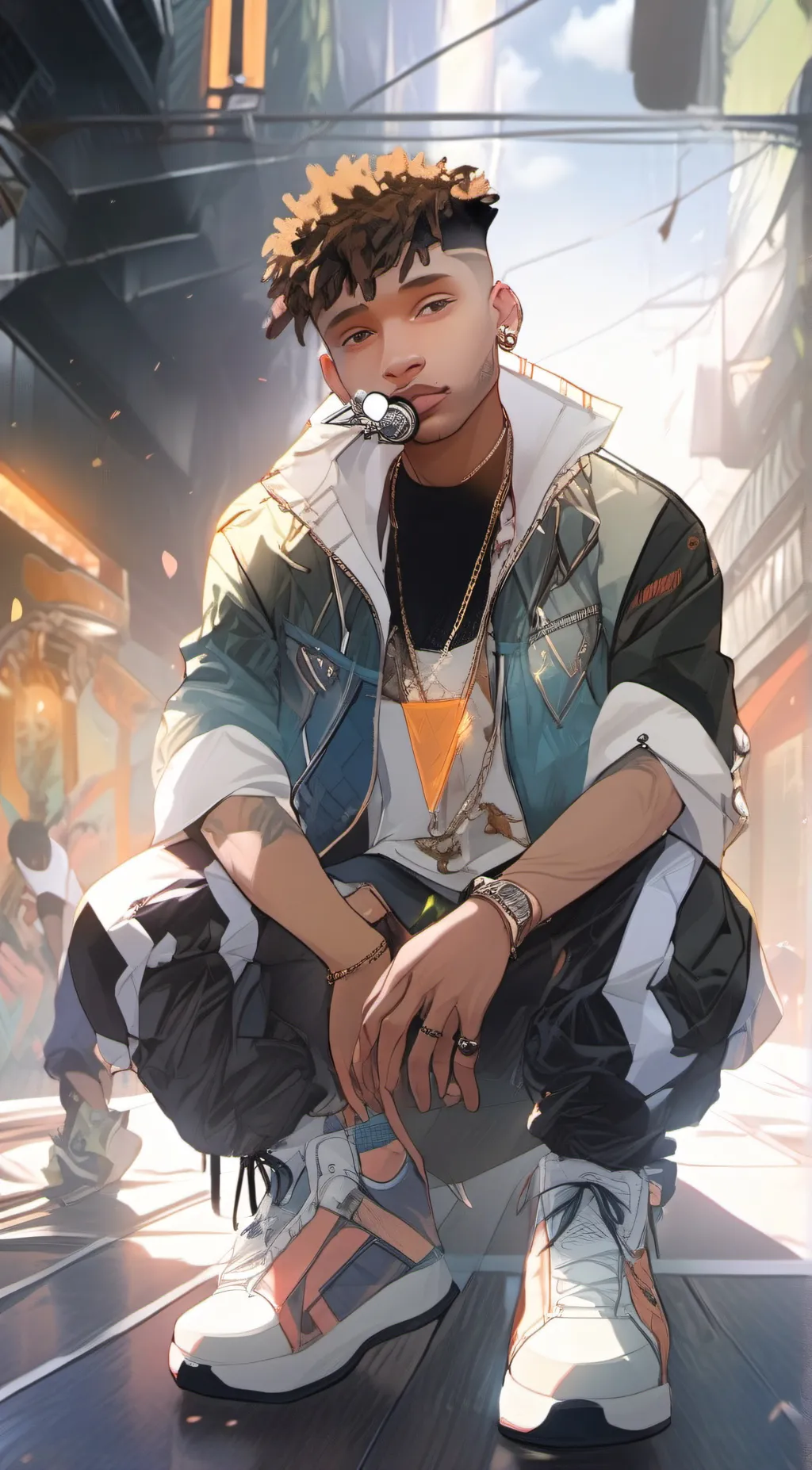 ai character: nle choppa  background
