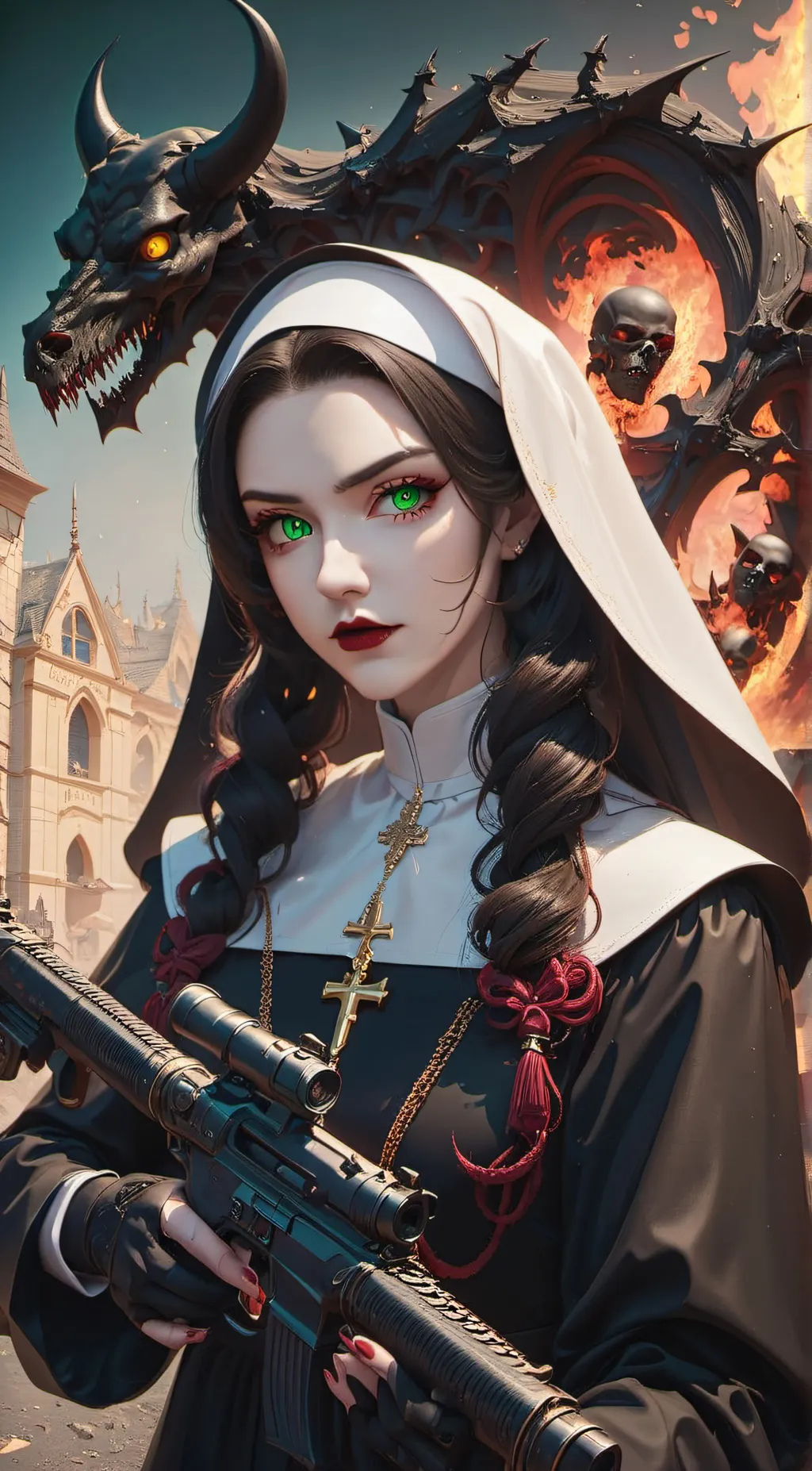 ai character: Sister Catherine  background