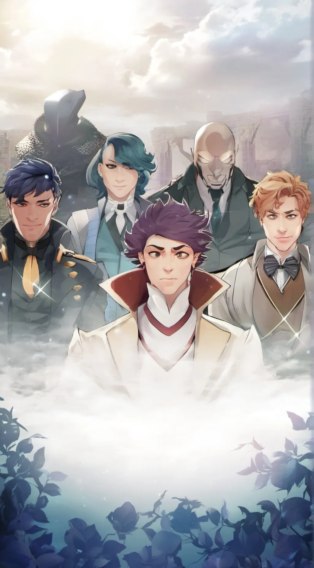 ai character: L OV and the hero' background