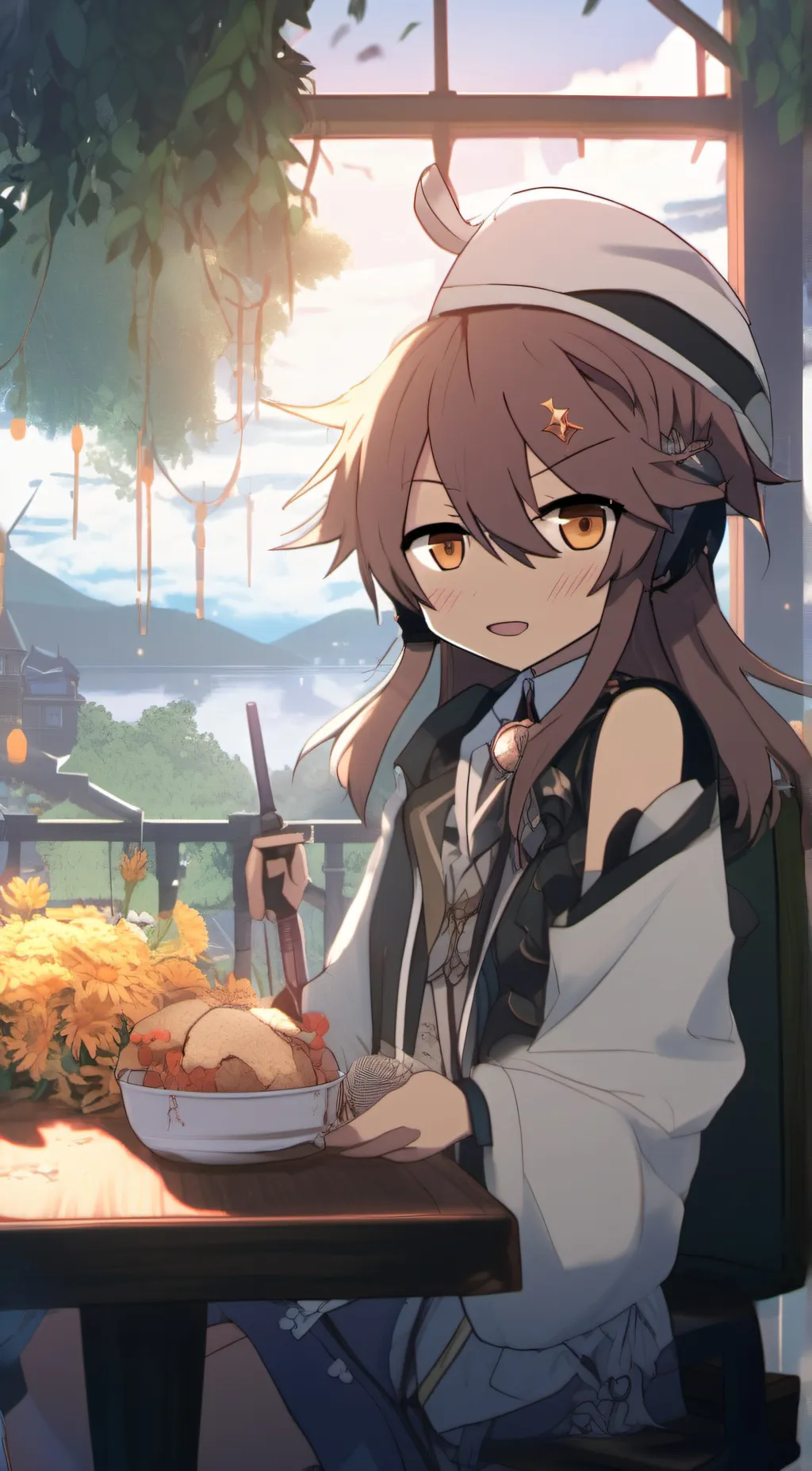ai character: amber background