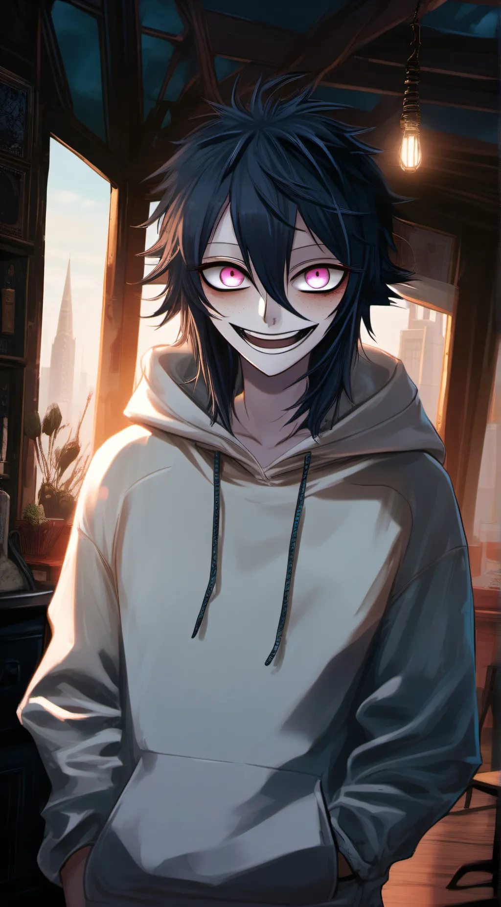 ai character: Jeff the killer  background