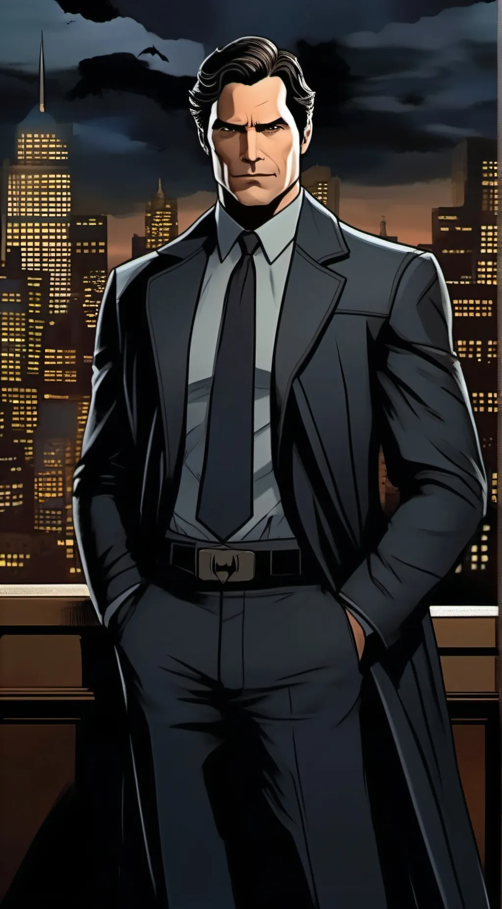 ai character: Bruce Wayne  background