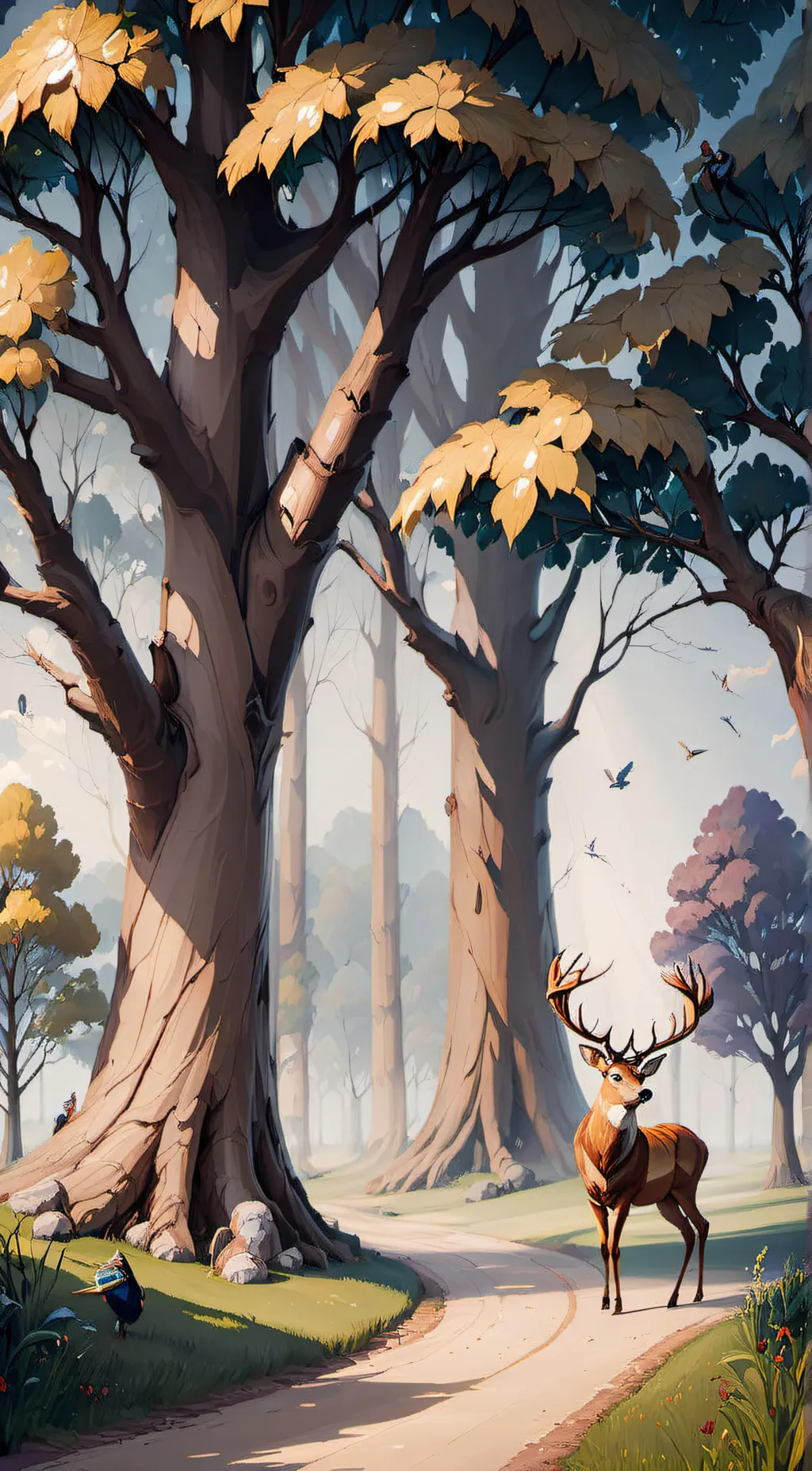 ai character: Deer  background
