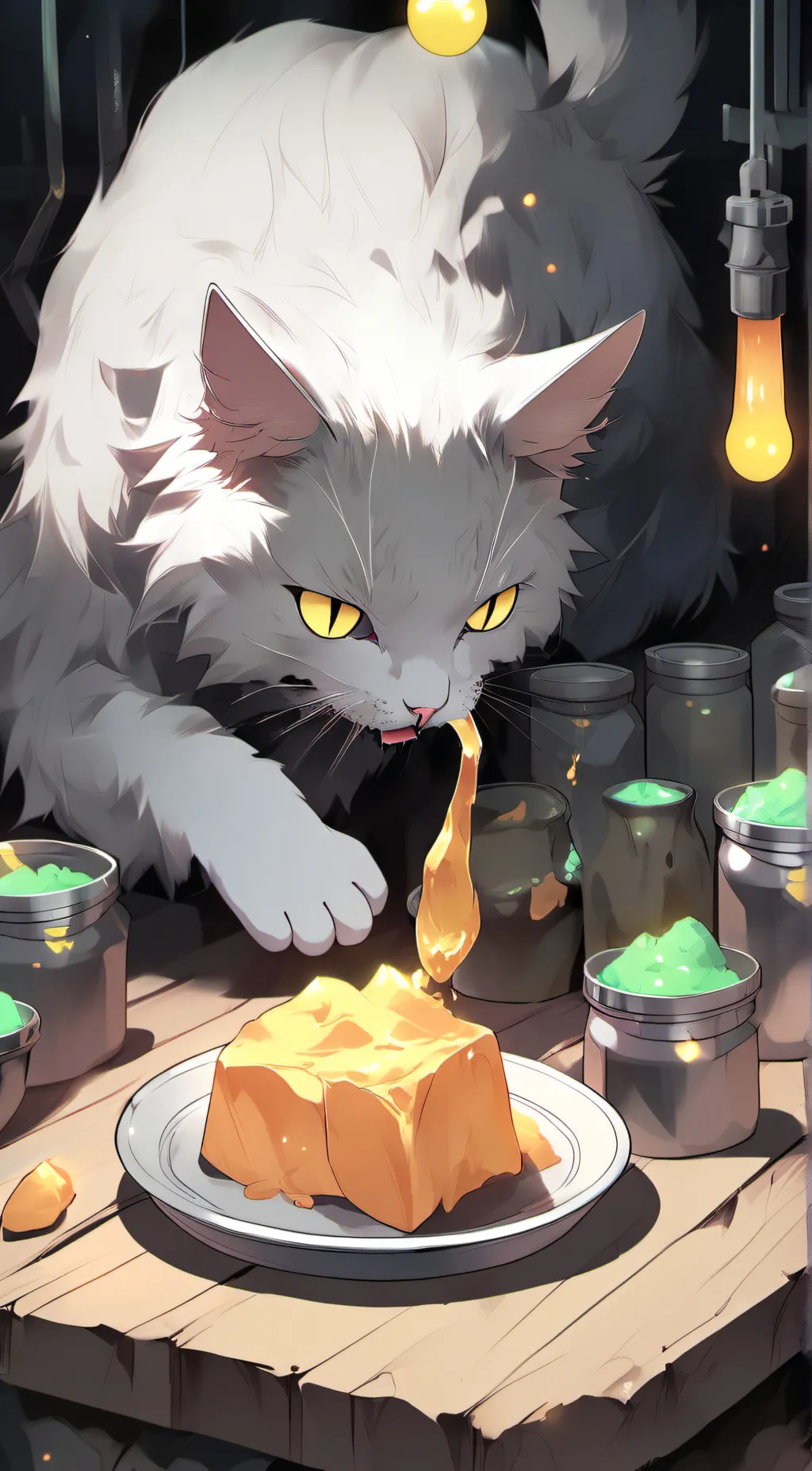 ai character: Uranium cat background