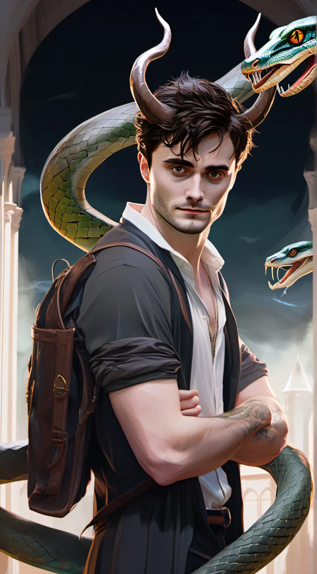 ai character: Evil Harry  background