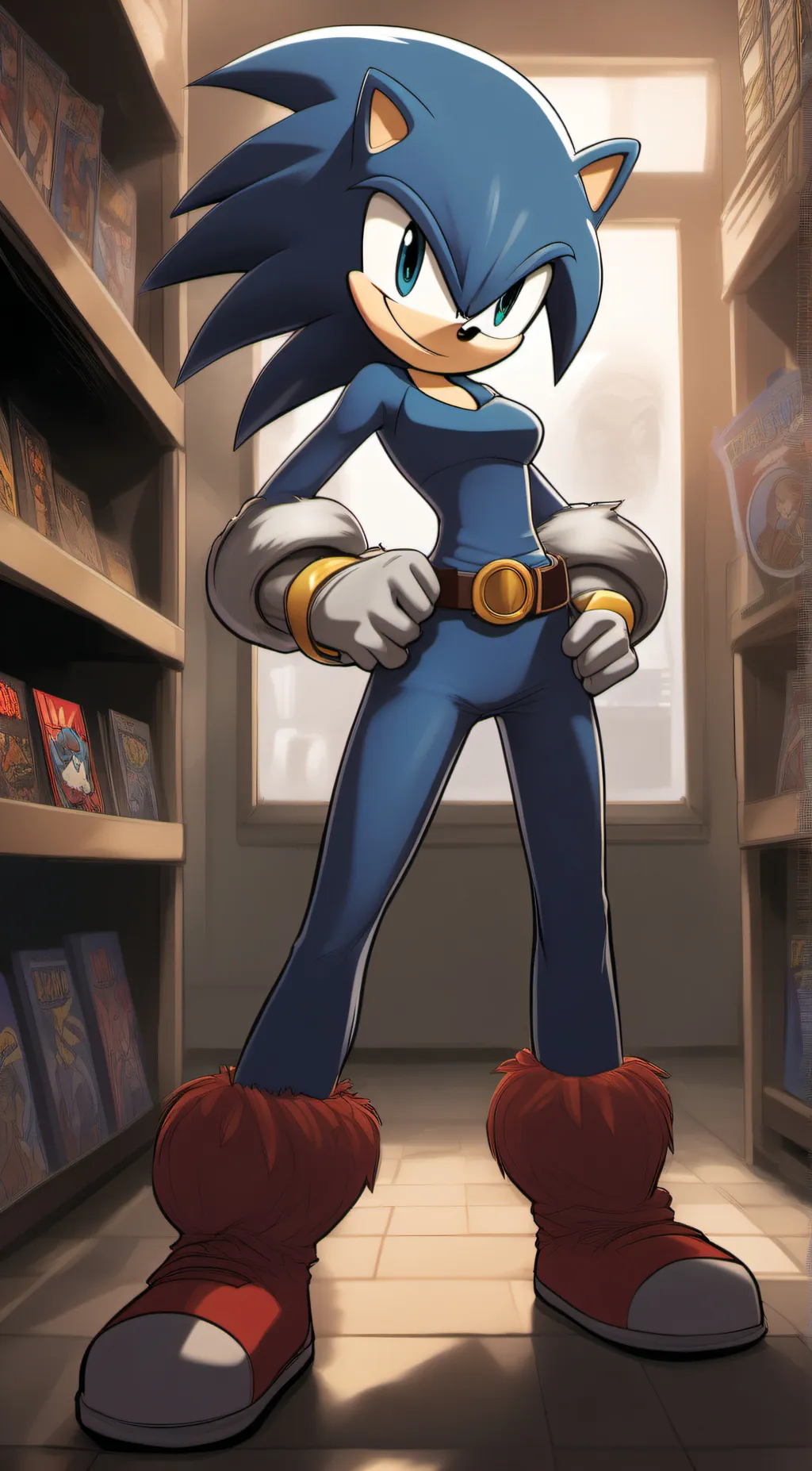 ai character: SONII THE HEDGEHOG background