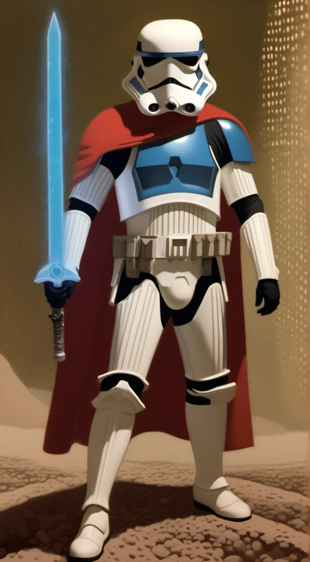 ai character: Blue background