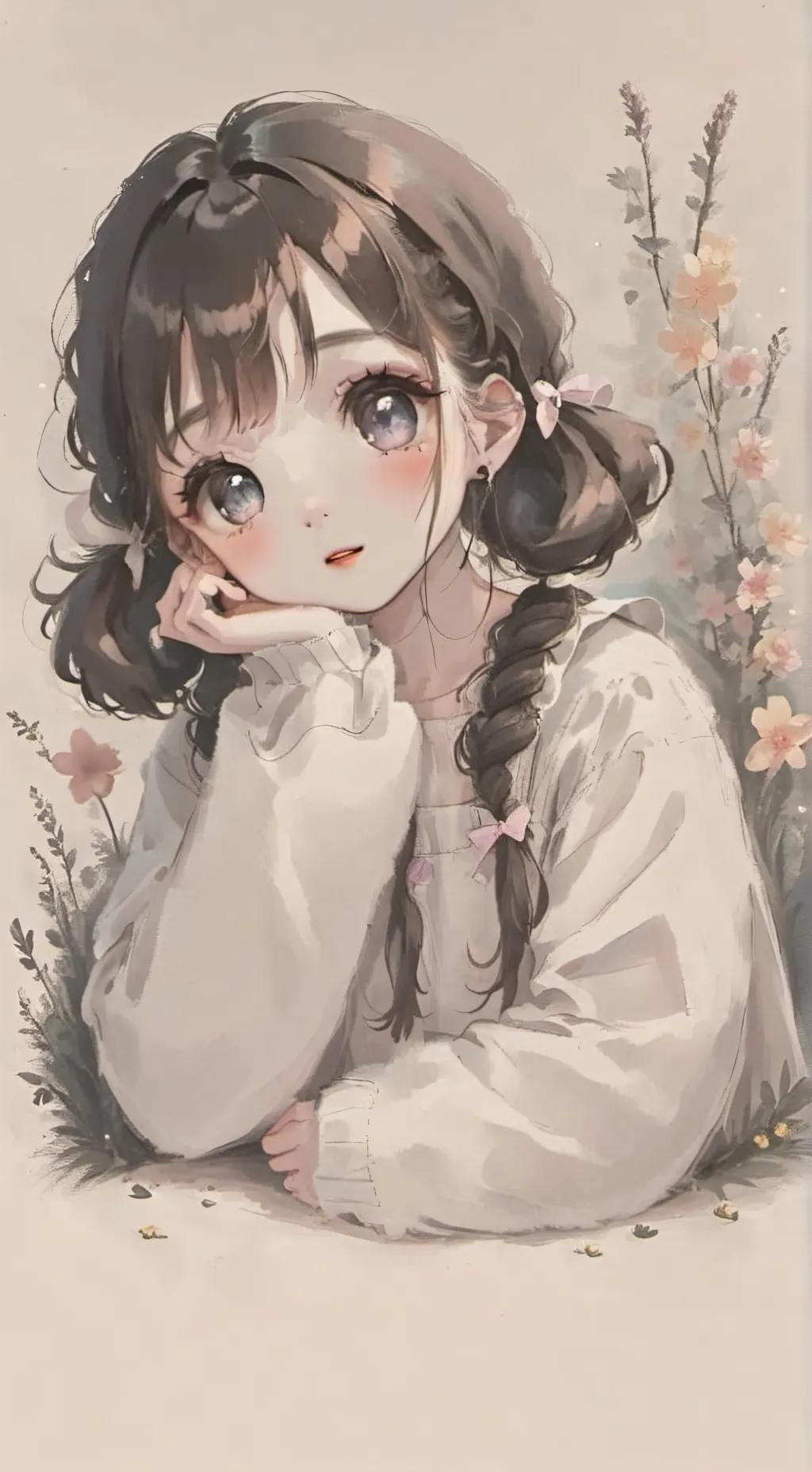 ai character: Cute girl background