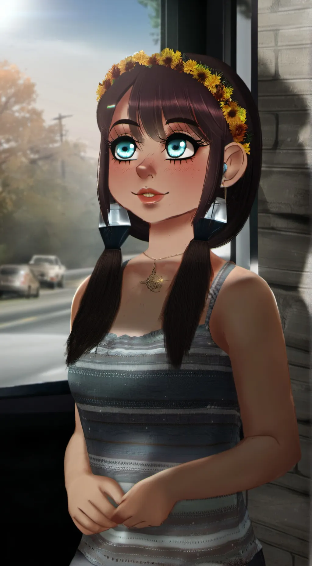 ai character: autumn background