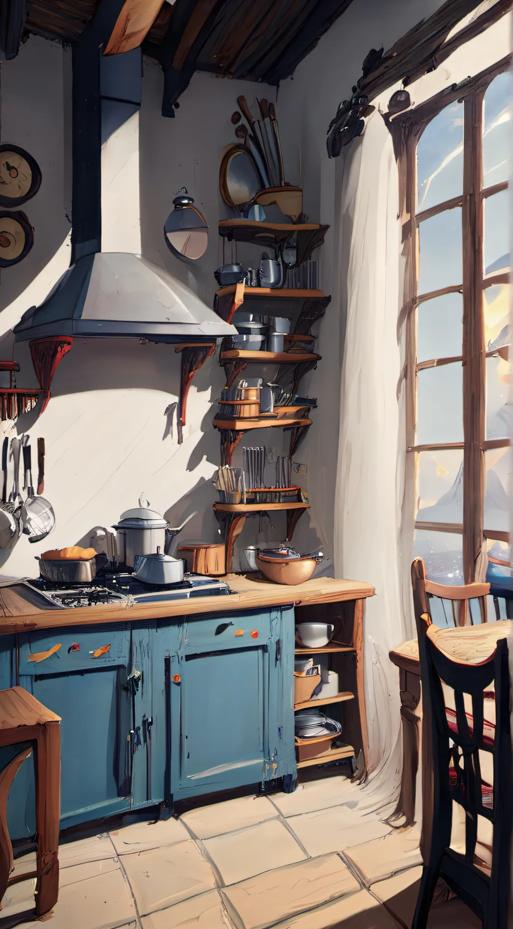 ai character: kitchen background