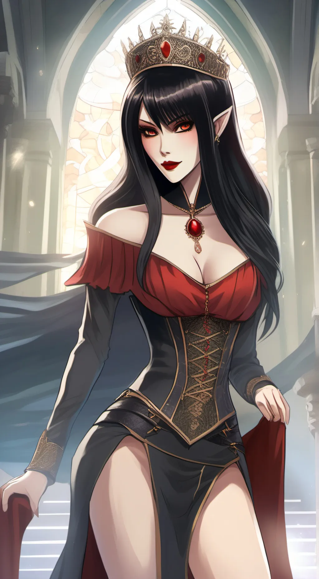 ai character: queen clara  background
