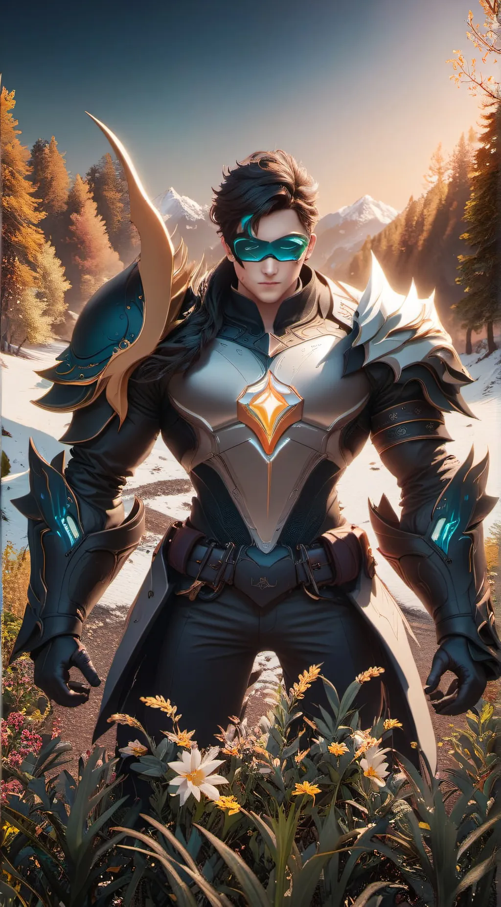 ai character: Gray background