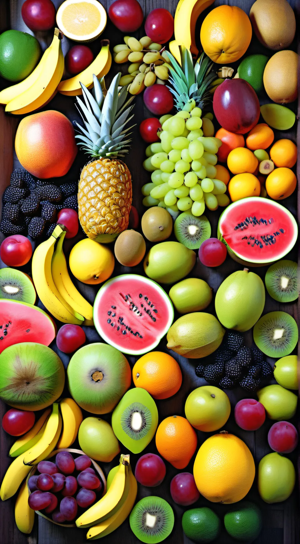 ai character: Fruits background