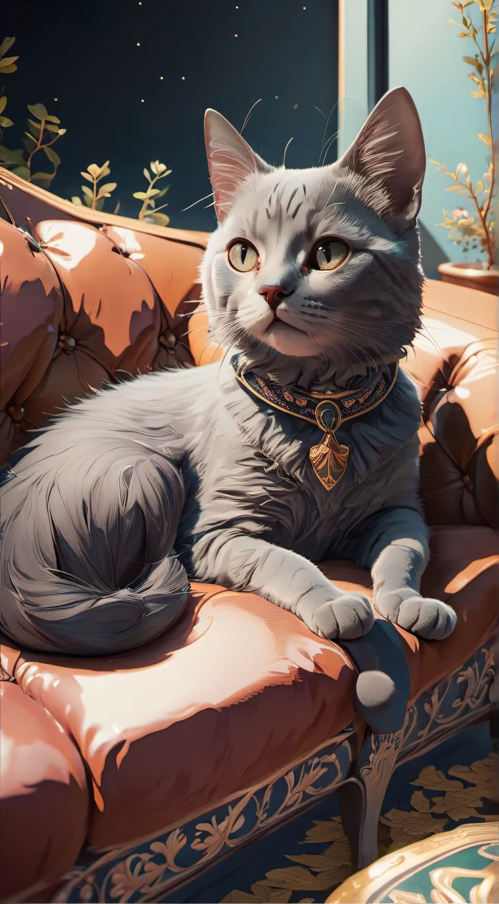 ai character: Gracie the cat background