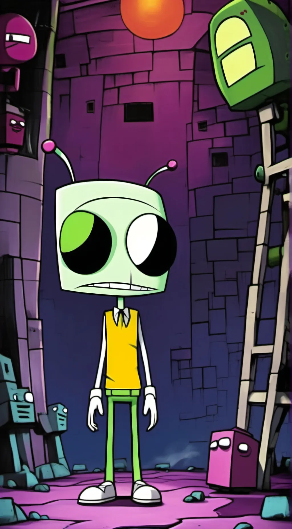 ai character: GIR!1!1!!1!1!1!!1 background