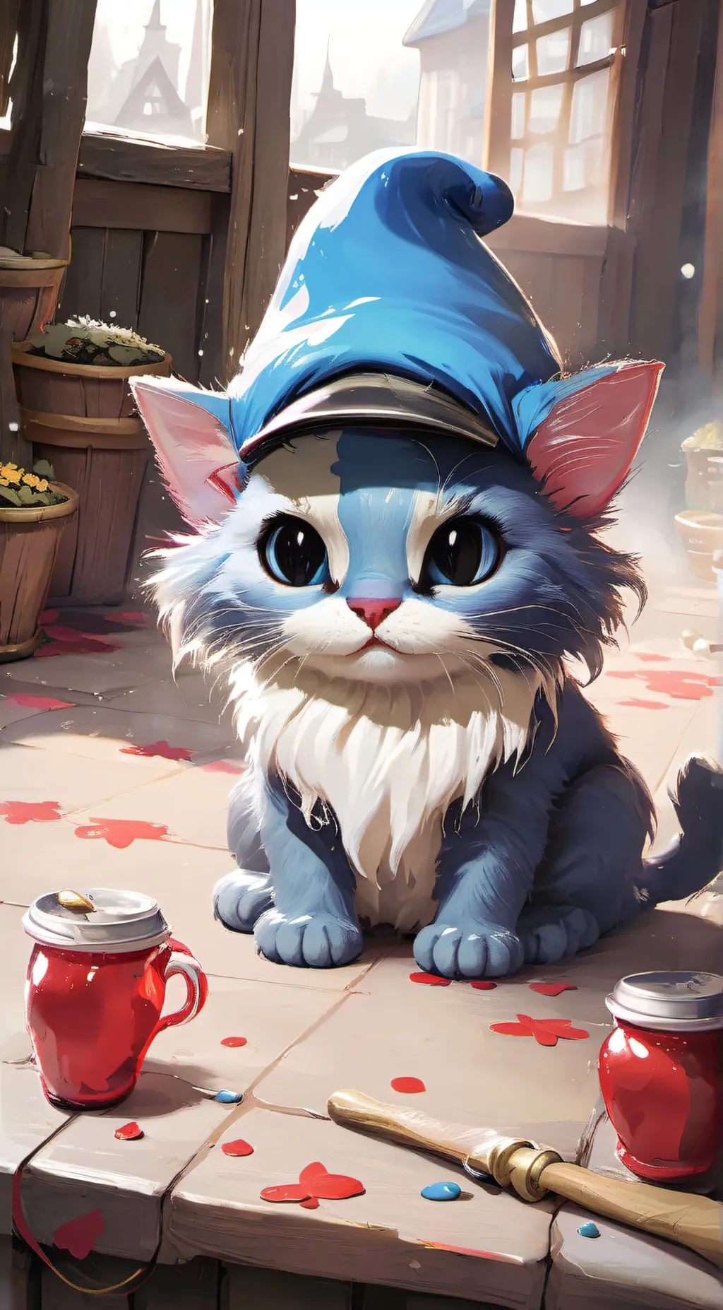 ai character: smuf gato background