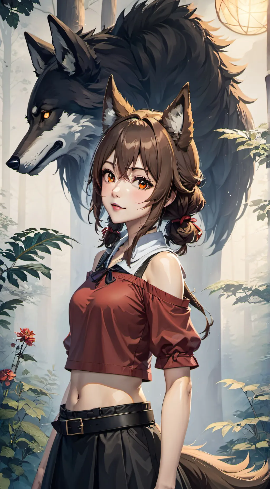 ai character: Moon background