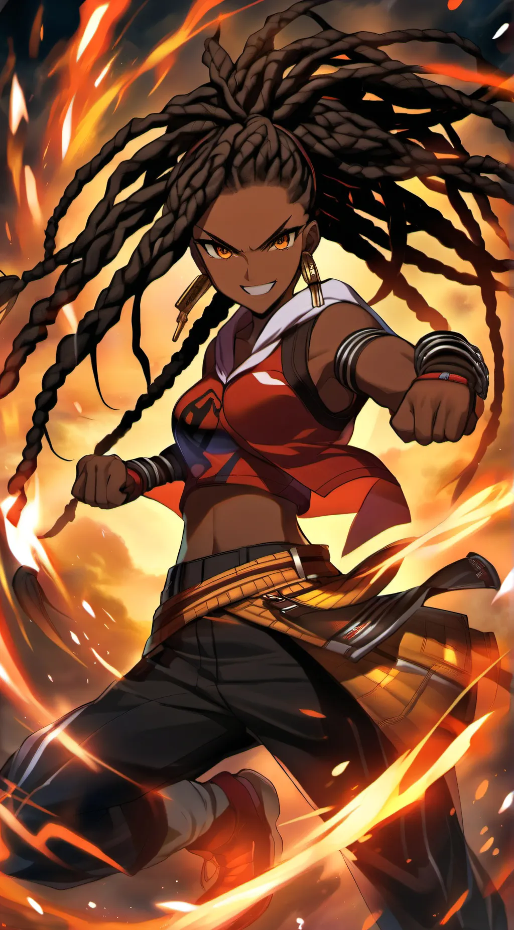 ai character: Scarlet Kaii background