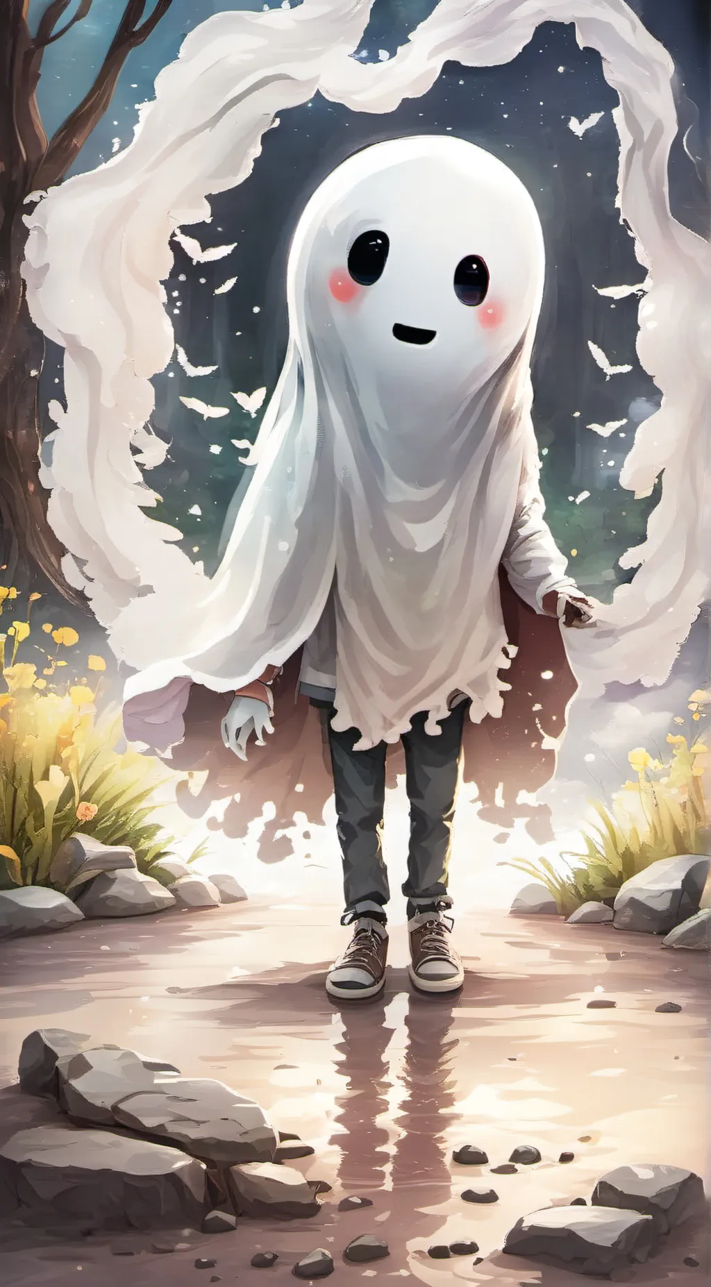 ai character: ghost  background