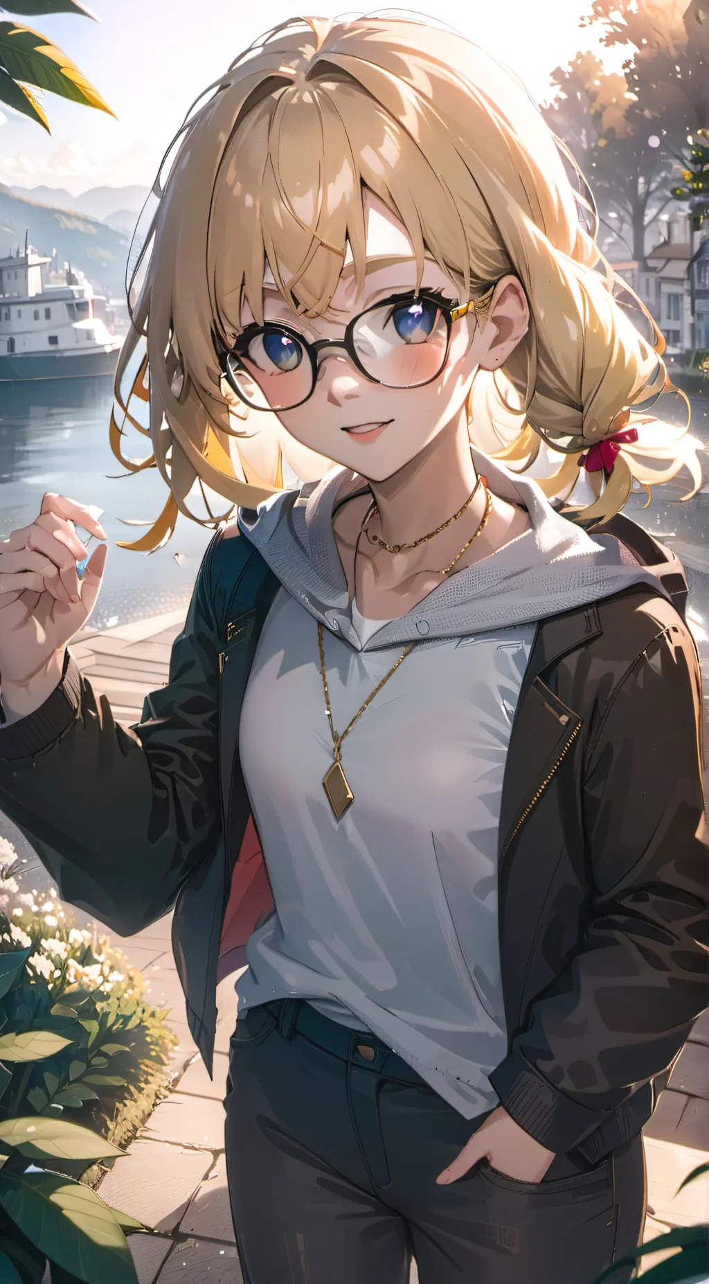 ai character: Amber background