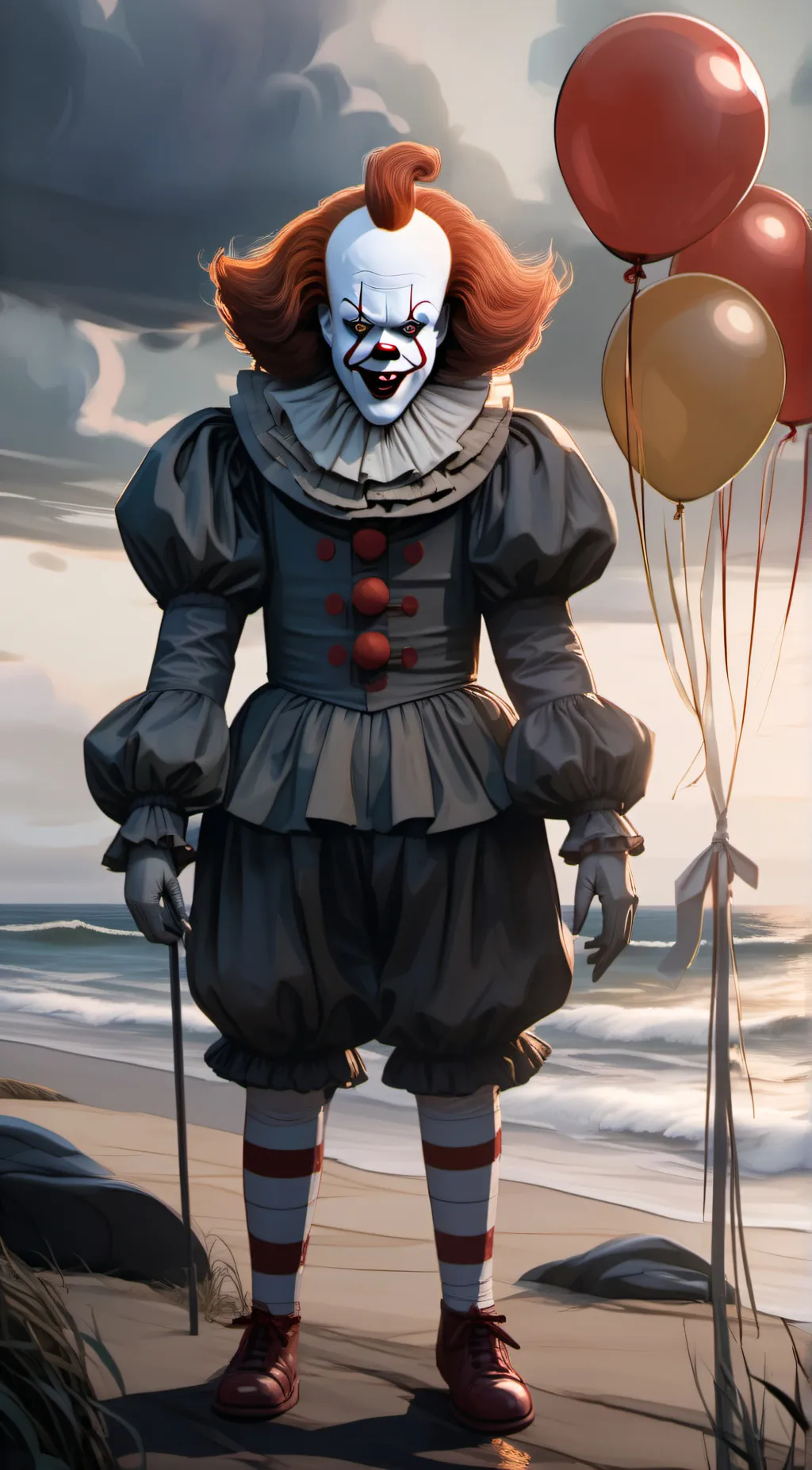 ai character: Pennywise  background