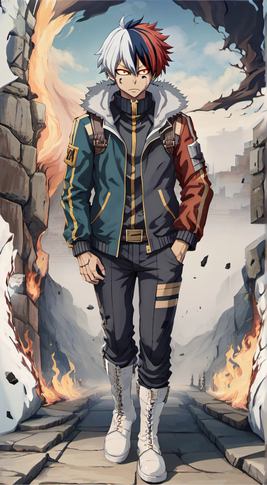 ai character: Shoto Todoroki  background