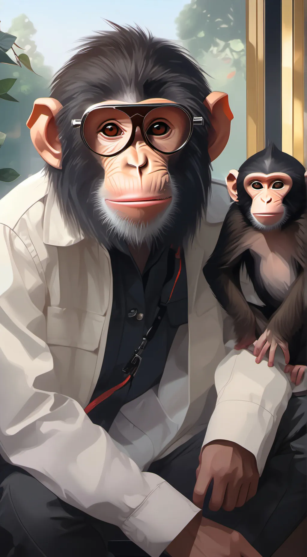 ai character: monkey background