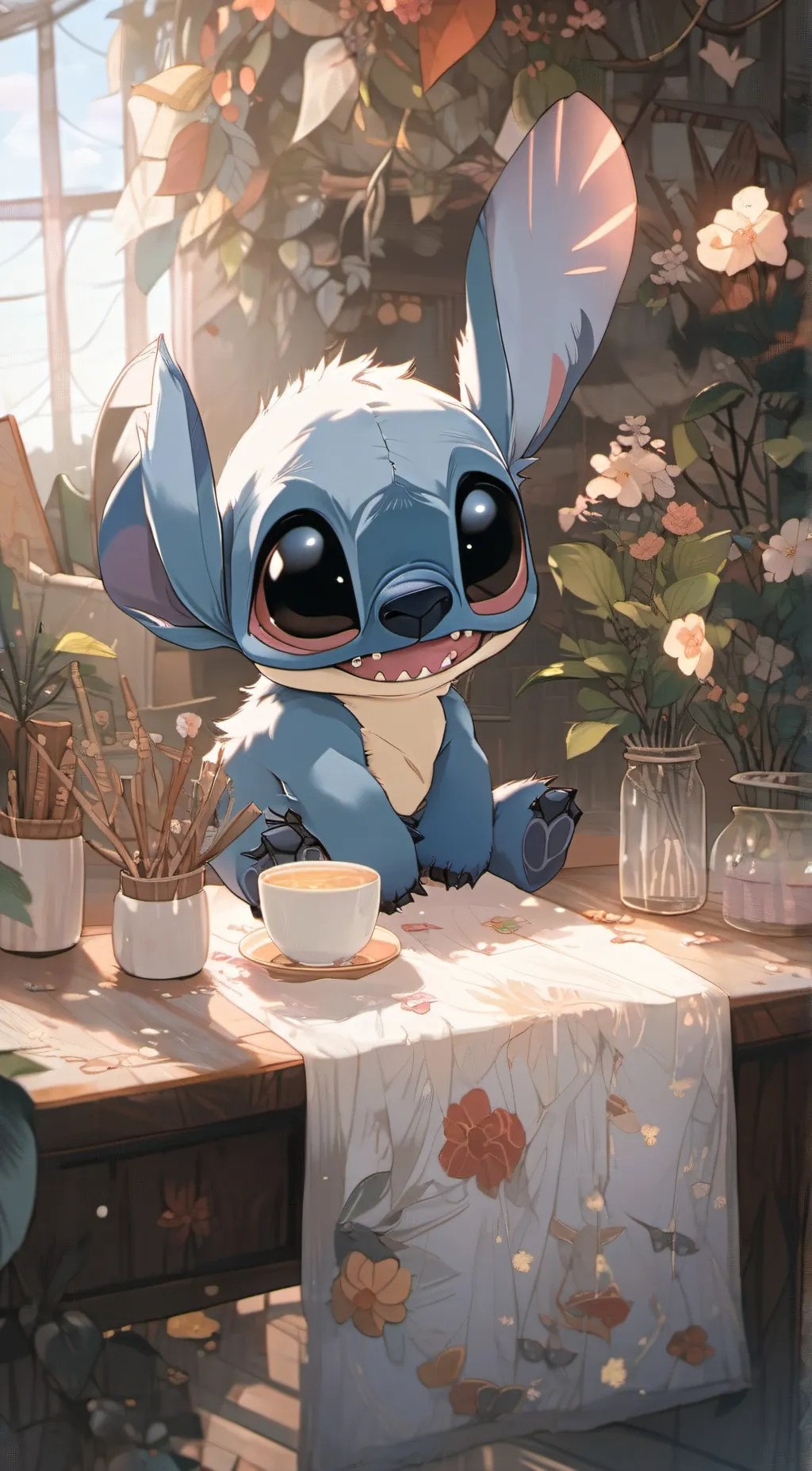 ai character: Stitch background